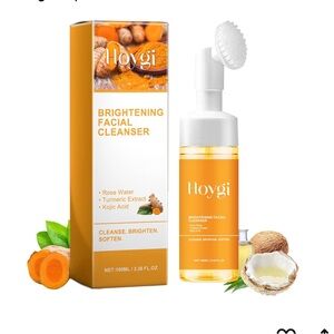 Hoygi Turmeric Face Wash with Brush Foaming Facial Cleanser All Skin 3.38 Fl Oz